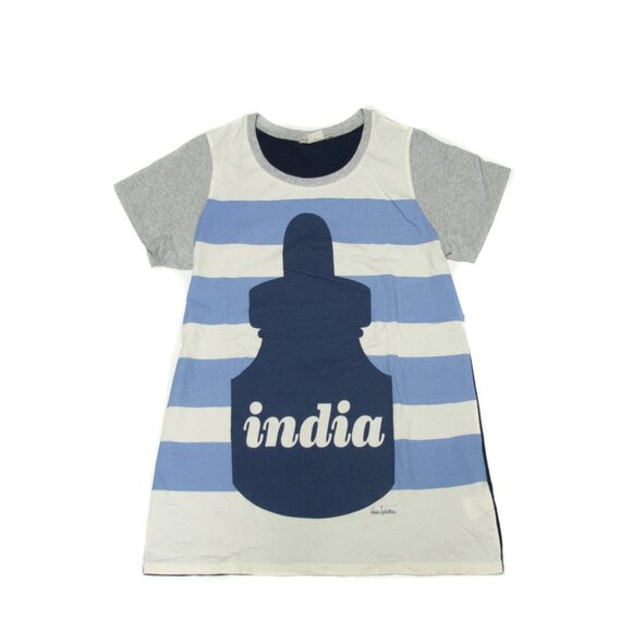House Industries x Uniqlo Striped India Ink Bottle Typography TShirt Font Nerd L - Picture 2 of 9